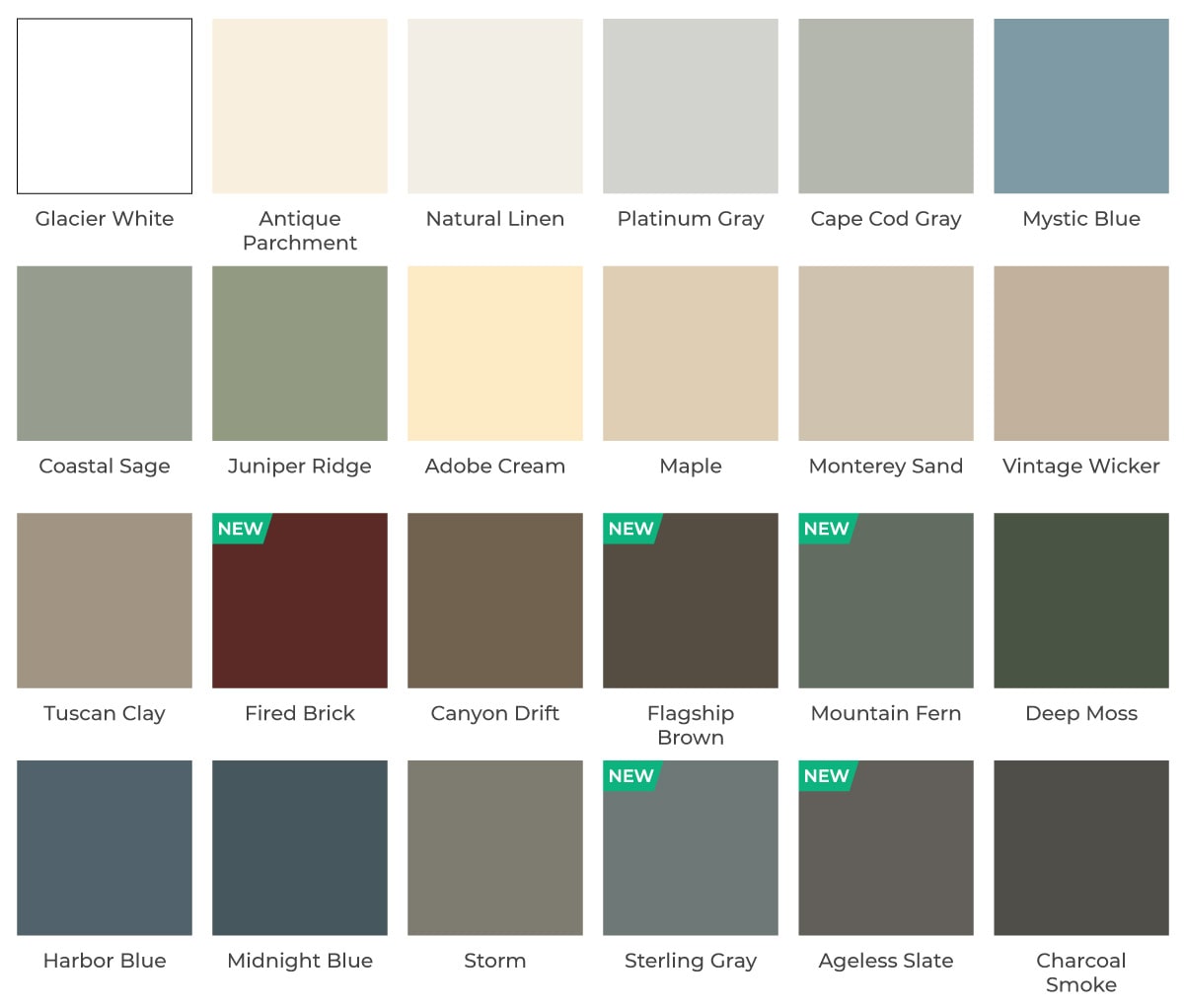 vinyl siding color options