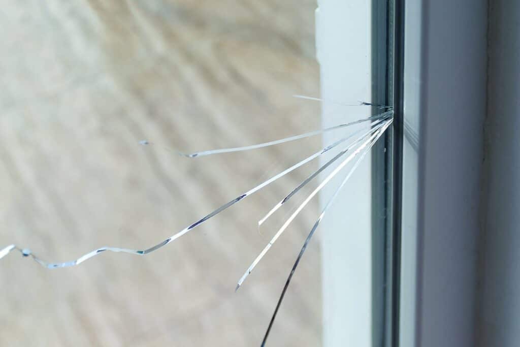 cracked window glass